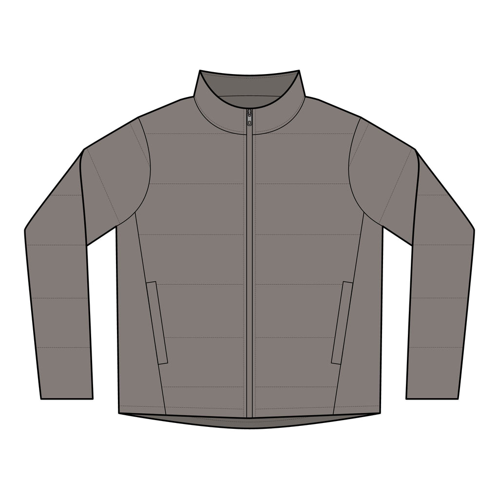 Women's Puffer Jacket - Minimal Script Logo Chest Puff Coat, Lightweight Insulated Outerwear