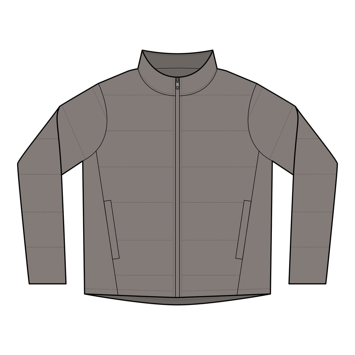Women's Puffer Jacket - Minimal Script Logo Chest Puff Coat, Lightweight Insulated Outerwear