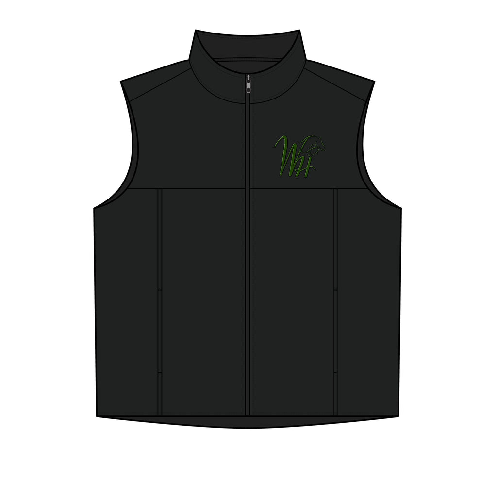 Women's Puffy Vest - Olive Script 'WF' Horse Logo Quilted Vest