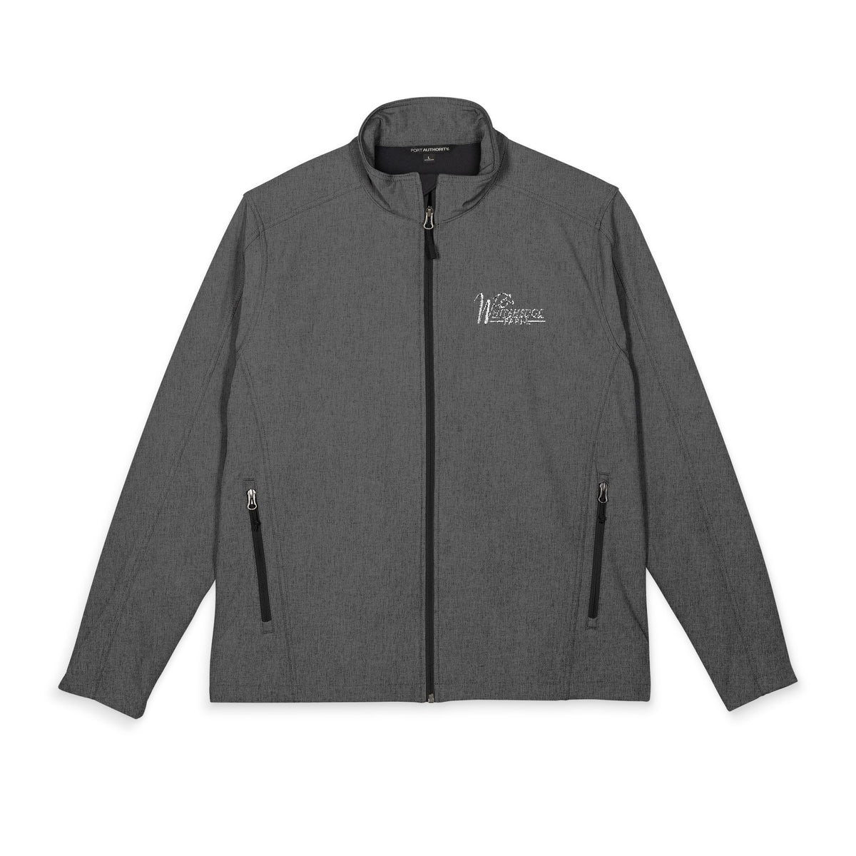 Embroidered Floral Crest Soft Shell Jacket — Men's Lightweight Windbreaker