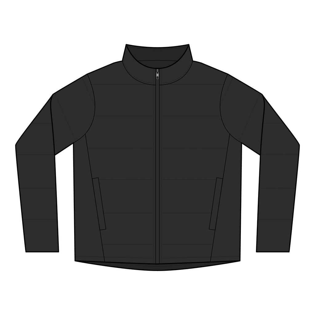 Women's Puffer Jacket - Minimal Script Logo Chest Puff Coat, Lightweight Insulated Outerwear