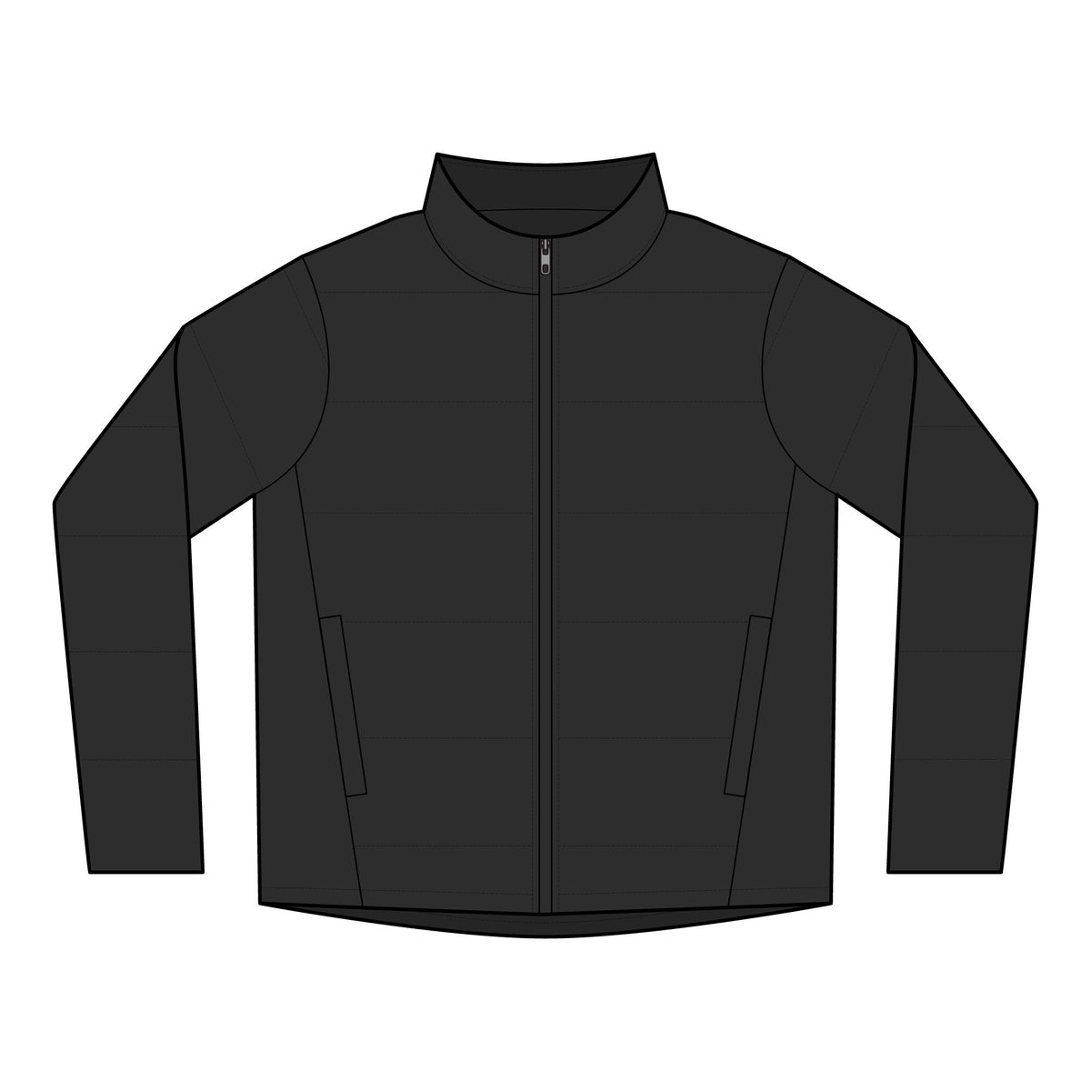 Women's Puffer Jacket - Minimal Script Logo Chest Puff Coat, Lightweight Insulated Outerwear