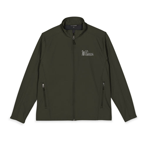 Embroidered Floral Crest Soft Shell Jacket — Men's Lightweight Windbreaker